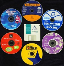 "WiFi Backup" Gag / White Elephant Gift Set - AOL, ISP Dial-Up CDs - Excellent picture