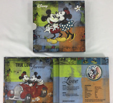 2017 Disney 1oz Colorized Silver $2 Niue True Love Forever Mickey & Minnie Mouse picture