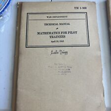 WWII 1942 US Military Mathematics For Pilots Training Booklet picture