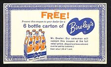 Bireley's Drinks Free 6 Bottle Carton Coupon c1955 VGC Scarce picture