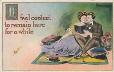 Feel Content To Remain Here Greetings Postcard - 1910 picture