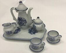 Vintage 10 Piece Porcelain Miniature Tea Set Floral Andrea By Sadek 2” picture