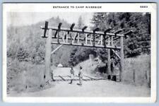 1937 ENTRANCE TO CAMP RIVERSIDE CALIFORNIA GUERNEVILLE POSTMARK BENICIA CA picture