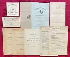 SALEM NORMAL SCHOOL, CHARLESTOWN H.S., WALTHAM H.S. & MORE 1873-1910 PROGRAMS picture