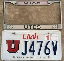 UTAH, UNIVERSTY OF UTAH UTES LICENSE PLATE + Frame picture