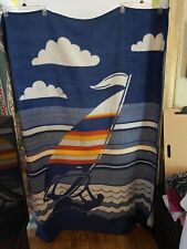 Vintage Mora Spain Reversible Blanket Throw Parasail Ocean Bright Colors 54 x 76 picture