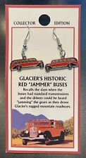 Glacier National Park Red Bus Earrings “Jammer Bus” Montana picture