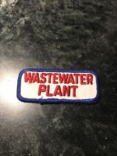 Wastewater Plant Patch Vtg Unused Orig Retro 80s Iron On Red Blue 3” Trucker Hat picture