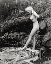 Nude Young Woman Standing by Stream Hands Raised - 1936 Alfred Cheney Johnston picture