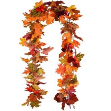 Artificial Fall Maple Leaf Garland 5.9ft Mixed Color Home Decor Artificial picture