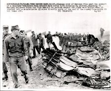 LD279 1965 Wire Photo US MARINE CLEAN-UP CREW CRASHED TRANSPORT PLANE WRECKAGE picture