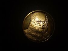Leonardo Da Vinci 24K Electroplate Gold Sterling Silver self portrait Medal picture