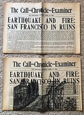 1906 SAN FRANCISCO EARTHQUAKE The CALL CHRONICLE EXAMINER, CA Newspaper Reprint picture