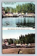 Ketchikan AK-Alaska, Baseball Grounds, High & Low Tide, Vintage Postcard picture