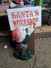 Vintage General Foam Elf Santa's Workshop Outdoor Yard Blow Mold Christmas 34