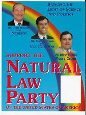 1992 ? Natural Law Party Presidential Campaign Poster Hagelin Tompkins Morris picture