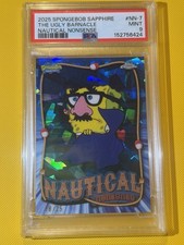 2025 Topps Chrome Sapphire Spongebob The Ugly Barnacle Nautical Nonsense PSA 9 picture