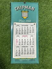 Vintage “Chipman Chemical Company” metal sign with Paper Calendar 1960-1971. picture