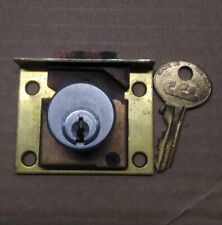 Antique Slot Machine Lock w/ Key Brass Corbin (Spring Latch) New Old Stock  picture