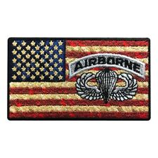 Airborne USA Flag Subdued Patch [3.5 X 2.0 -Iron on Sew on-ARP-5 ] picture