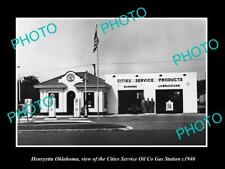 OLD 8x6 HISTORIC PHOTO OF HENRYETTA OKLAHOMA CITIES OIL SERVICE STATION c1940 picture