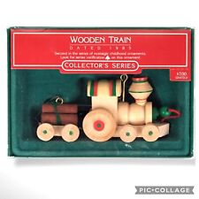 Vintage 1985 Hallmark Collectors Series Wooden Train Toy Christmas Ornament  picture