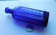 STUNNING BLUE OVAL POISON EMBOSSED, POISON, NOT TO BE TAKEN picture