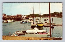 Kennebunkport ME-Maine, Boating Dock Area, Antique, Vintage c1969 Postcard picture