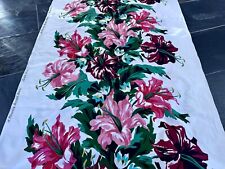 30s Dorothy Draper Incarnated Hollywood Glam Lilies Barkcloth Era Vintage Fabric picture