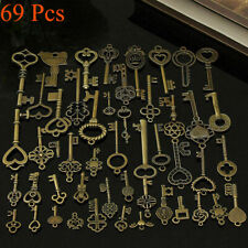 69 Pcs Set Antique Vintage Old Look Ornate Skeleton Keys Necklace Pendant Decors picture