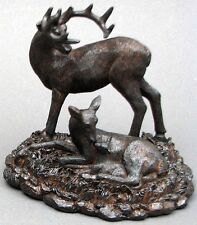 Resin Deer Family Statue Sculpture Figurine Nature Decor 6.25 x 6 x 4.75