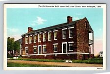 Muskogee OK-Oklahoma, The Old Barracks, Antique, Vintage Postcard picture