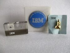 1980s NASA IBM SPACE SHUTTLE PIN PAPERWEIGHT & DESKTOP DISPLAY w/ CHIP - LOT(3) picture