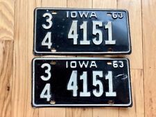 Pair of 1963 Iowa License Plates picture