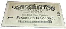 1880's GRAND TRUNK RAILWAY TICKET PORTSMOUTH TO CONCORD TICKET picture
