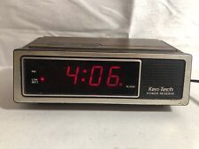 Vintage Ken-Tech Digital Alarm Clock T-2077 Wood Grain Works:Battery Cover Broke picture