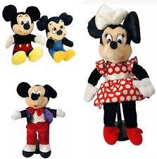 4 Vintage Mickey Mouse and Minnie Mouse Plush Disneyland Walt Disney Toys Flaws picture
