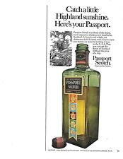 1970 Passport Scotch Print Advertisements: Green Bottle in Color AD70-006 picture