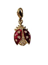 Swarovski Crystal Charm Lady Bug Charm Red Gold Insect Jewelry picture