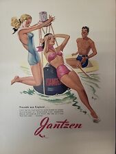 Jantzen Bathing Suits 1948 Print Ad Du Swiss Bikini Buoy Kayak Beach Ocean Girls picture