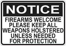5x3.5 Notice Firearms Welcome Sticker Vinyl Gun Sign Safety Decal Weapon Signs picture