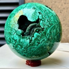 6.58 lb Malachite Polished Sphere Natural Green Mineral Crystal Home Decor picture