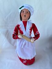 Byers Choice Mother Baking Cookies in Peppermint Candy & Holly w/ Berries Apron picture