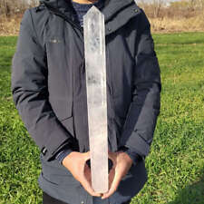 5.35lb Natural White Clear Quartz Obelisk Energy Cystal Point Wand Tower Reiki  picture