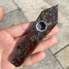 1X Natural Dragonblood Stone Smoking Pipe Quartz Crystal Point Obelisk Wand Gem picture