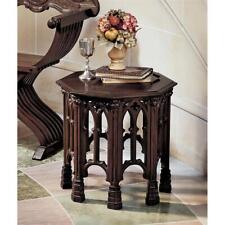 Gothic Treasures Octagonal Hardwood Antique Replica Side Occasional Table picture