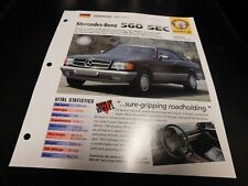 1985-1991 Mercedes Benz 560 SEC Spec Sheet Brochure Photo Poster 86 87 88 89 90 picture