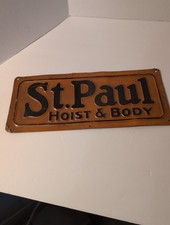 Antique Embossed Tin St Paul Hoist And Body Sign picture