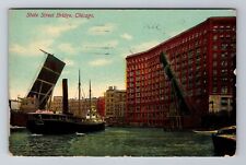 Chicago IL-Illinois, State Street Bridge, Antique, Vintage c1911 Postcard picture