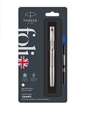 Parker Folio Stainless Steel Roller Ball Pen Chrome Trim - New picture